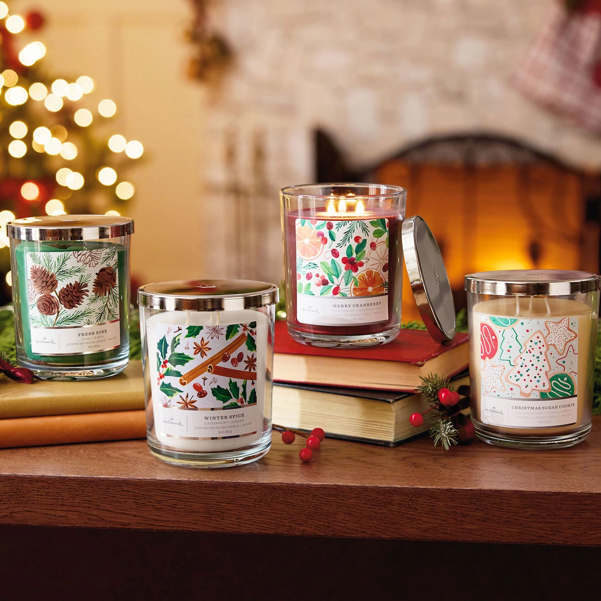 Hallmark Merry Cranberry 3-Wick Jar Candle, 16 Oz. 1 Hallmark Merry Cranberry 3-Wick Jar Candle, 16 Oz.