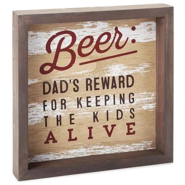 Beer Is Dad's Reward Framed Quote Sign, 7.75x7.75 1 Beer Is Dad's Reward Framed Quote Sign, 7.75x7.75