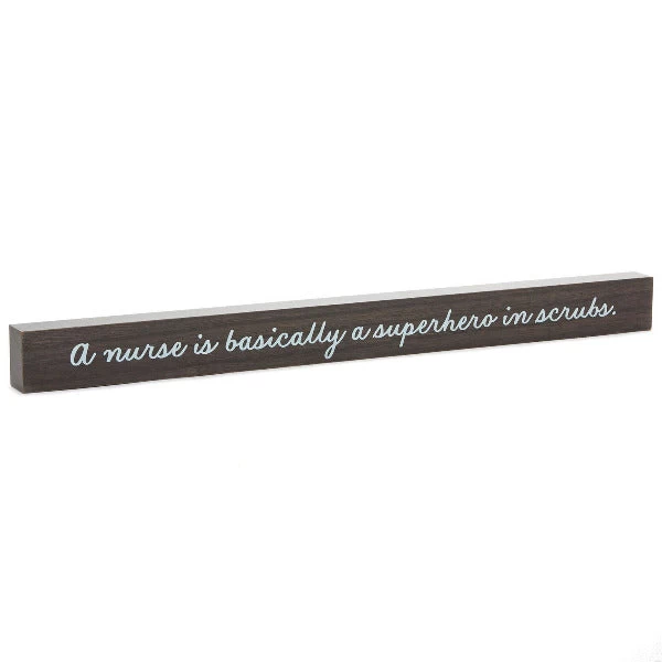 Hallmark Nurse Is Superhero In Scrubs Wood Quote Sign, 23.5x2 1 Hallmark Nurse Is Superhero In Scrubs Wood Quote Sign, 23.5x2