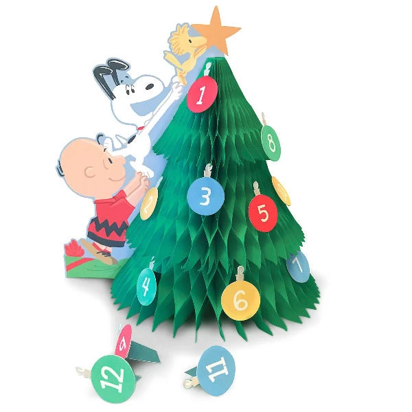 Hallmark Peanuts® Countdown-to-Christmas Honeycomb 3D Pop-Up Tree Decoration 1 Hallmark Peanuts® Countdown-to-Christmas Honeycomb 3D Pop-Up Tree Decoration